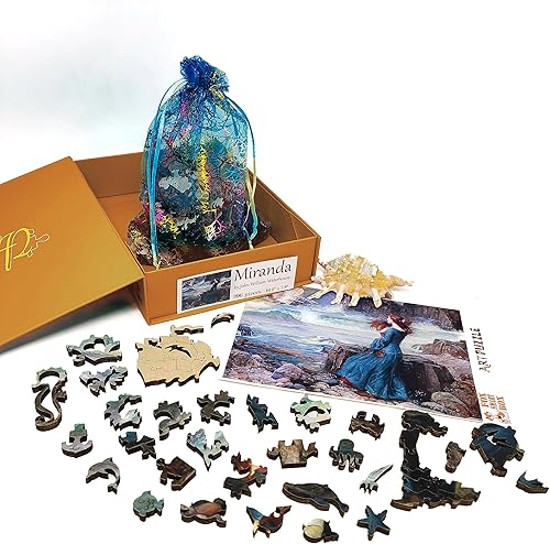 Miniatura 7 de Rompecabezas de madera para adultos, piezas de forma única, fabricado en los Estados Unidos por FoxSmartBox - 206 piezas - Miranda