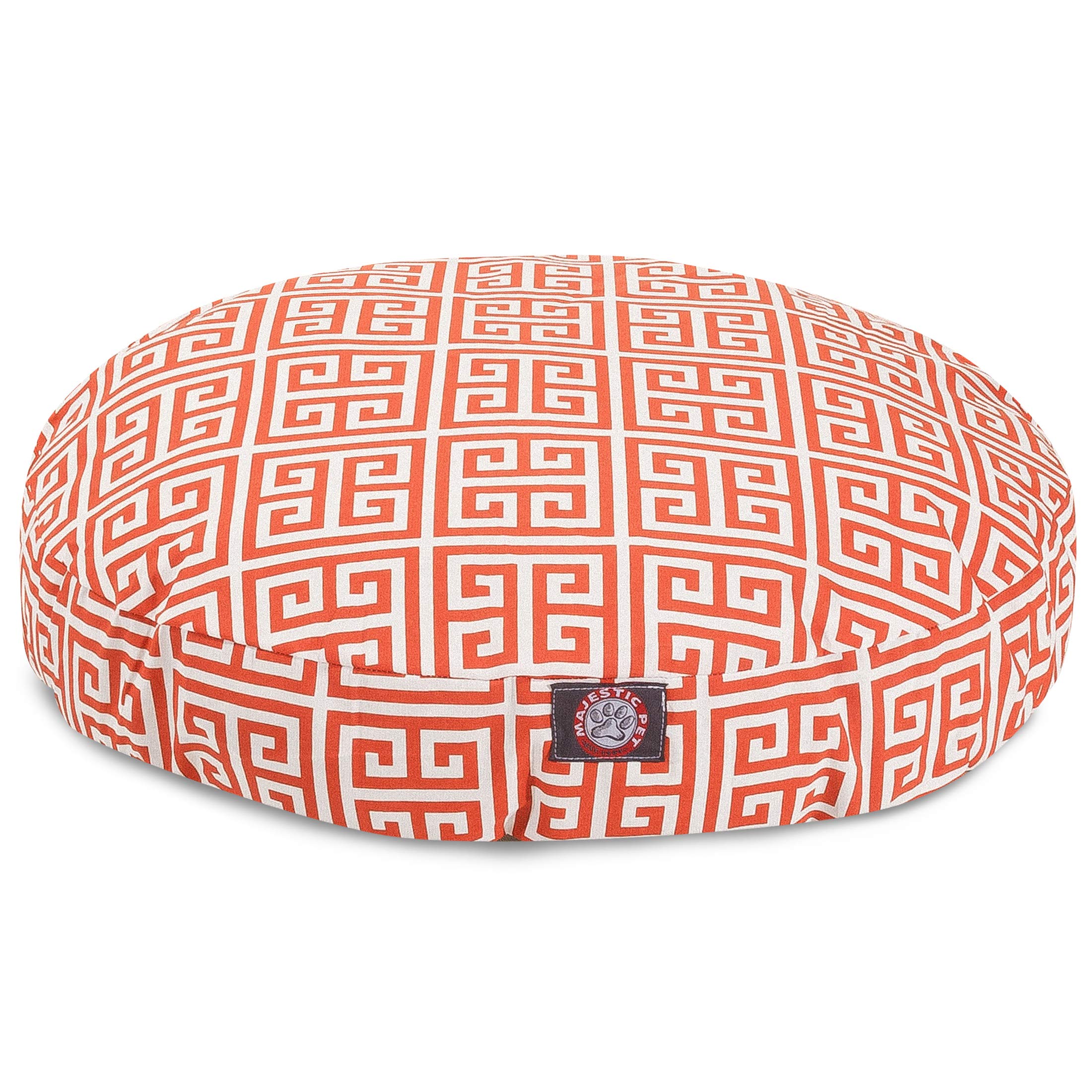 Orange Towers Medium Round Indoor Outdoor Pet Dog Bed With Removable Washable Cover By Majestic Pet Products