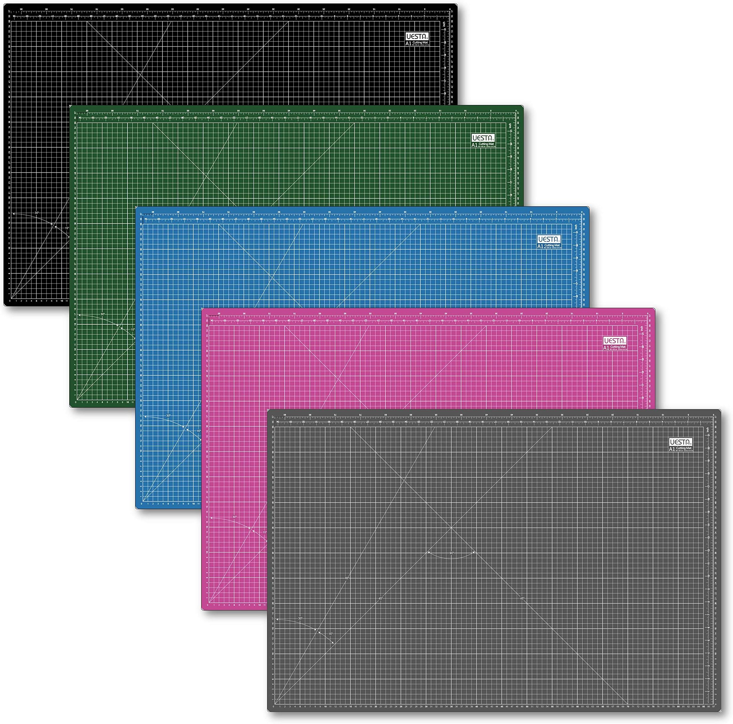 PVC A1 Cutting Mat - A1 5 Layers PVC (36L x 24W Inch) (900 x 600 mm), Colorful Self Healing Cutting Mat Craft Fabric Quilting Sewing Scrapbooking One Sided Art Project (Set of 1) UESTA (Pink)