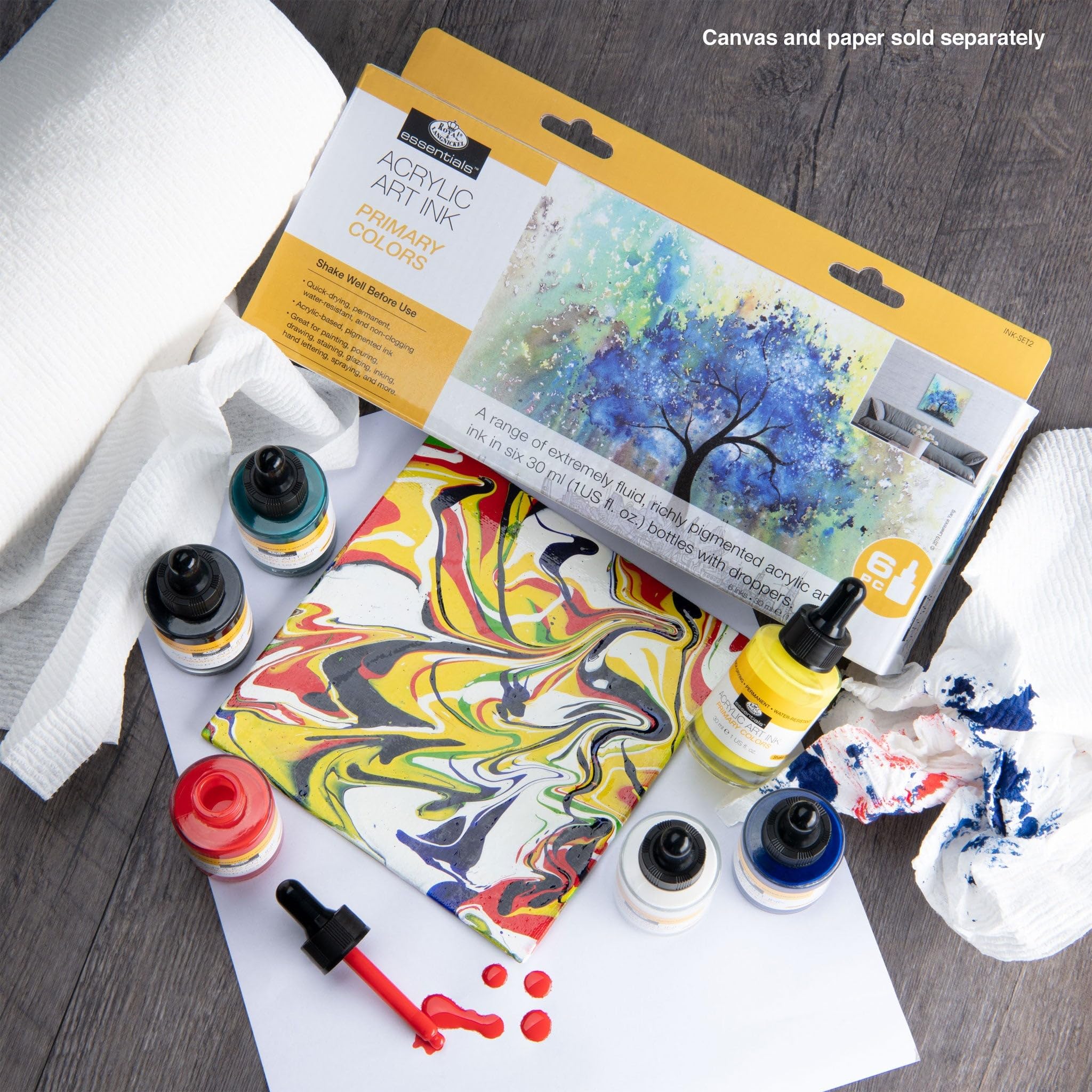 Royal & Langnickel Acryl Tinten Set – 6 Kräftige Farben, Je 30 Ml, Perfekt Für Künstler, Handlettering & Mehr