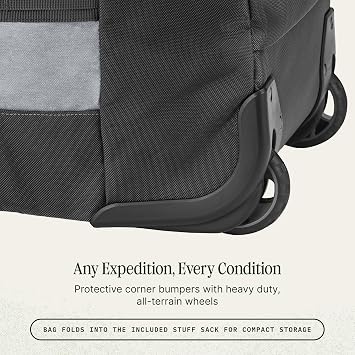 Eagle Creek Cargo Hauler Wheeled Duffel - Durable Duffel Bag for Travel - Easy Access Compartment - Deployable Backpack Straps - Lockable Zipper Opening - Charcoal - 130L