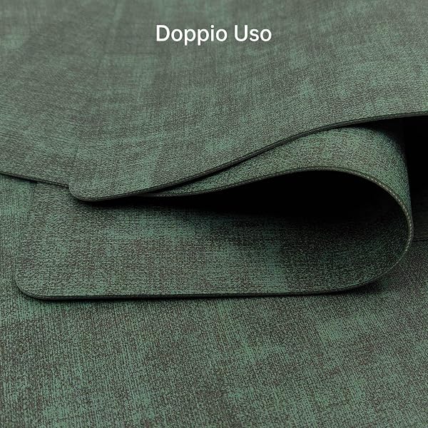 KitchenBoss Tovagliette Americane Lavabili e Sottobicchieri in Similpelle, Set da 4 Tovagliette Colazione Tovaglietta per Uso in Cucina, Sala da Pranzo e Ufficio, Verde, 43x30 cm - 2