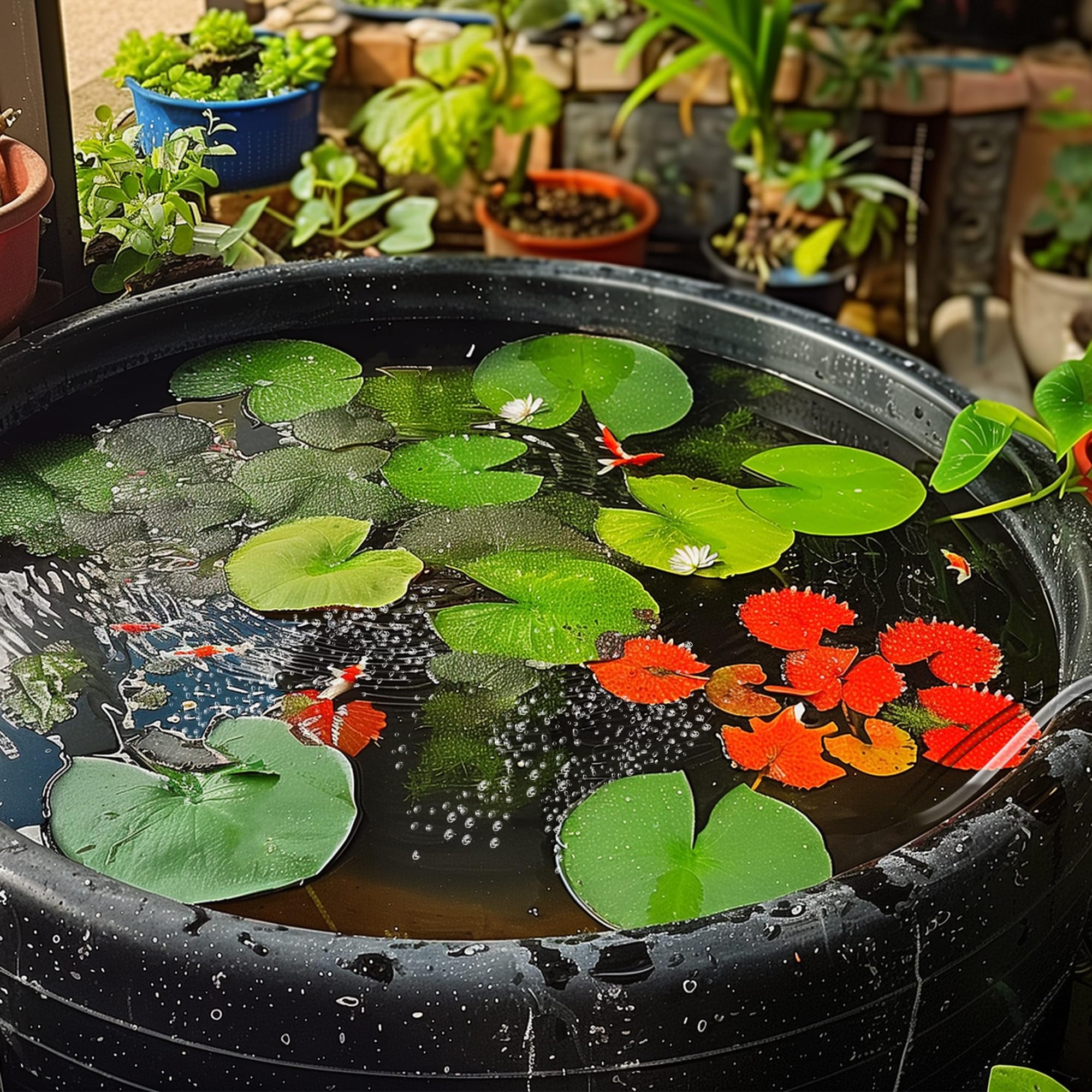 Biling - Aeratore solare per laghetto, pompa di ossigeno con batteria da 1500mAh, pannello in vetro da 2W, tubo da 3m, IPX5, silenziosa pompa ad aria solare per giardino, laghetto da pioggia