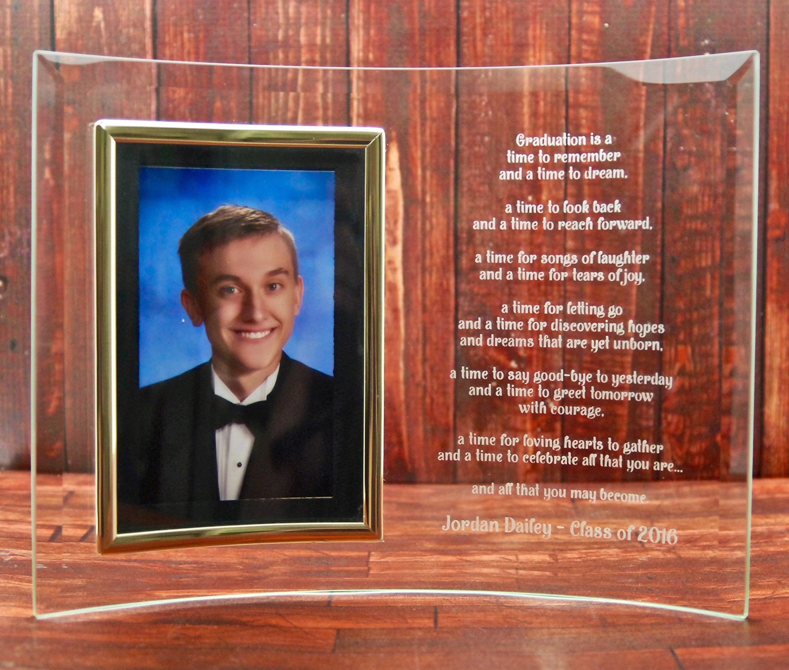 Custom Crystal Photo Frame Crescent - Personalized Picture Frame