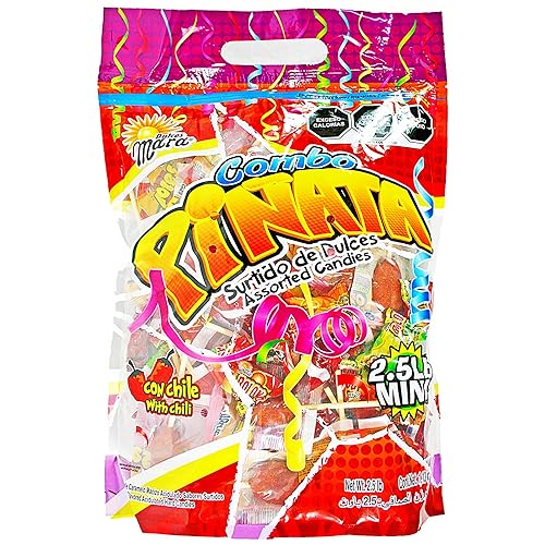 Dulces Mara Combo Piñata Dulces Caramelos de Sabor Surtido con Chile, Peso neto. 2.5 libras, Picante, Dulces Agridulce Mexicanos - Auténticos