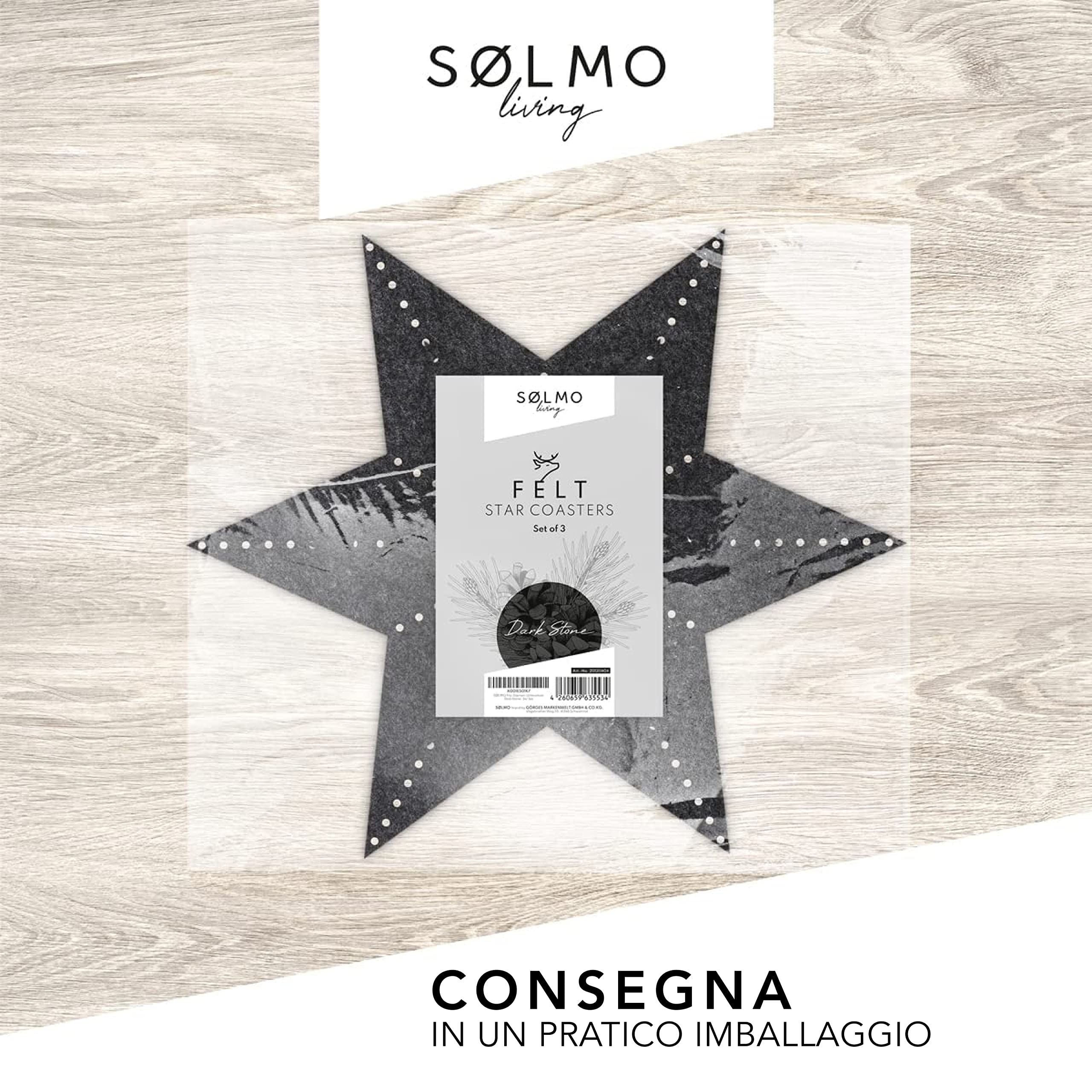 Set da 12 sottobicchieri in feltro a forma di pecora in stile