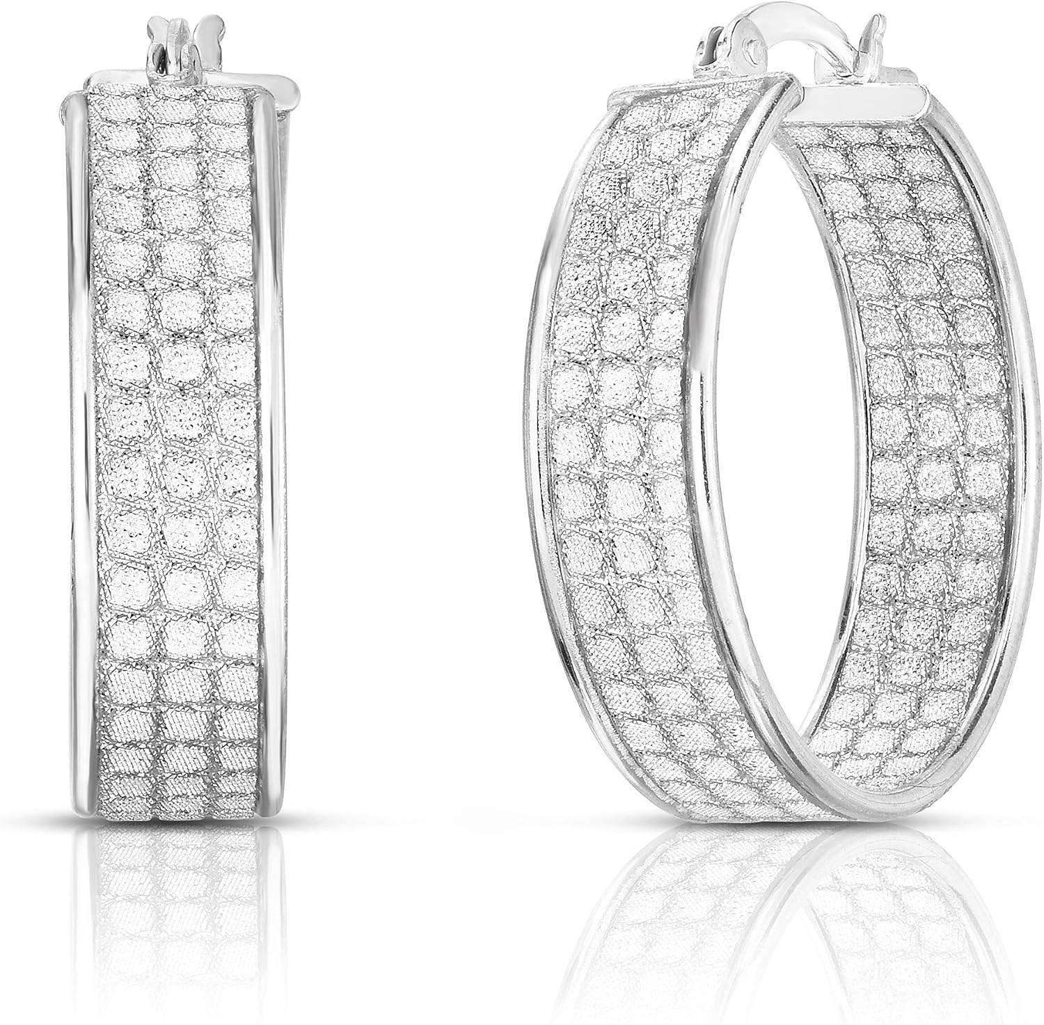 Savlano 925 Sterling Silver Round Hoop Earrings – 18K Gold Plated Hoop Earrings for Women
