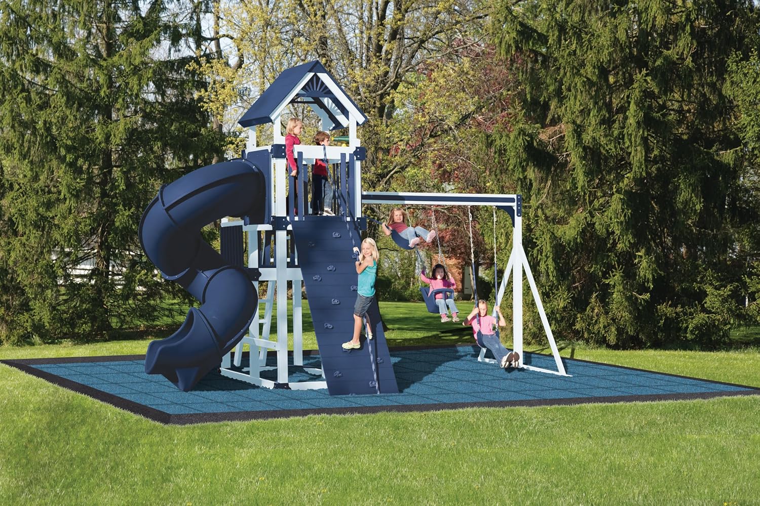 Playsafer Elevate Rubber Playground Tiles - 1" Thick High Density Interlocking Shock Absorbent Safety Tile for Playgrounds, and Exercise Equipment - 20" X 20" (1 Tile - 2.7 Sq. Ft. - Gray)
