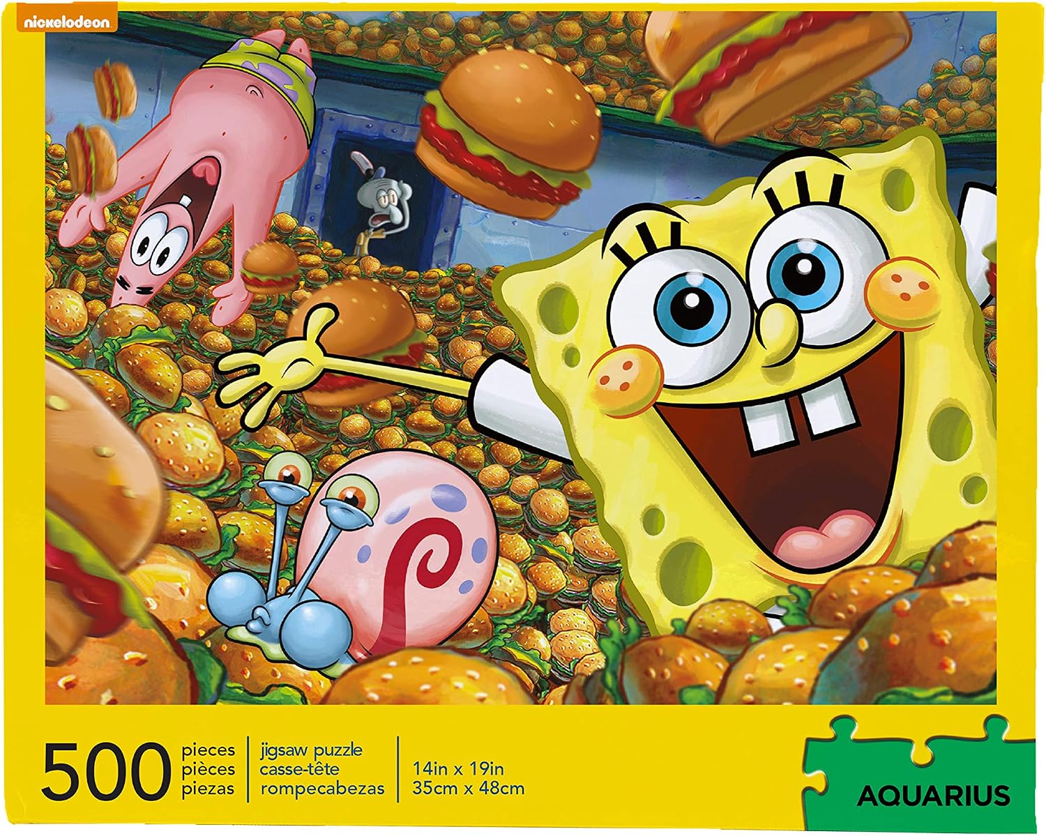AQUARIUS SpongeBob SquarePants Puzzle (500 Piece Jigsaw Puzzle) - Officially Licensed SpongeBob Merchandise & Collectibles - Glare Free - Precision Fit - 14 x 19 Inches