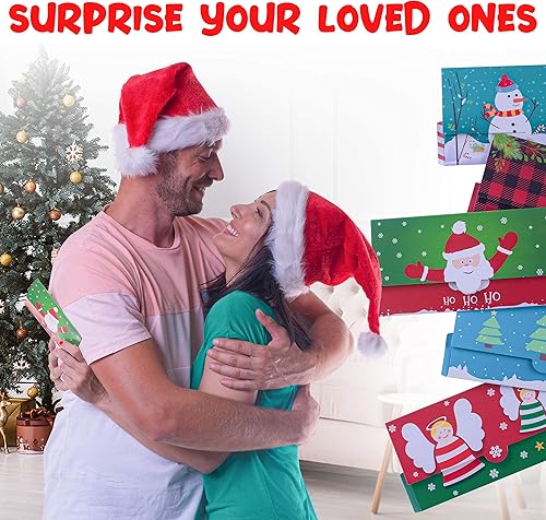 Miniatura 5 de Tarjetas de Navidad con sobres, juego de 30 tarjetas de dinero de Navidad con sobres, soporte para dinero, tarjetas de Navidad, sobres de dinero