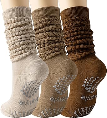 40% off: Hstyle Grip Pilates Socks for Women, Slouch Scrunch Yoga Barre Socks for Hospital Workout