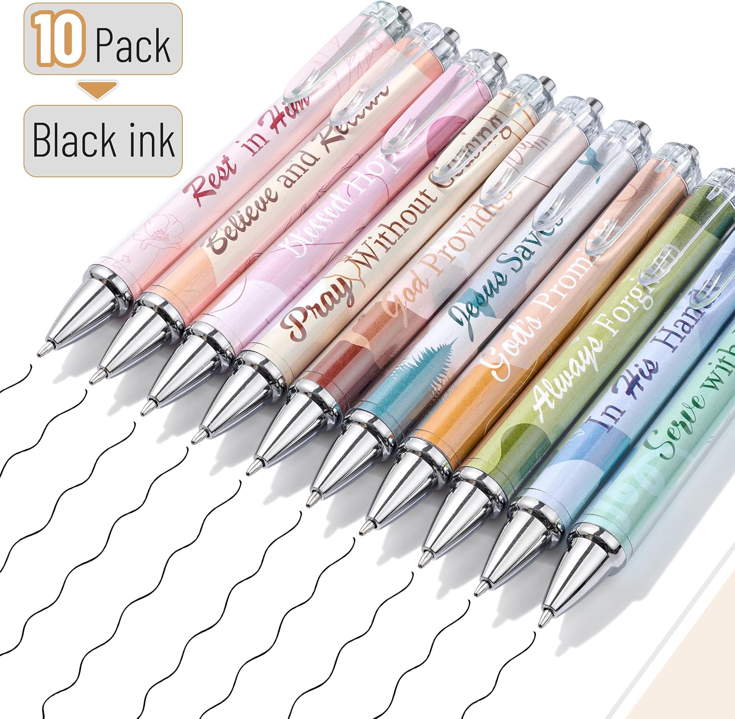 Mr. Pen Christian Pen Set, 10 Pack, Black Ink, Bible Verse Pens image 2