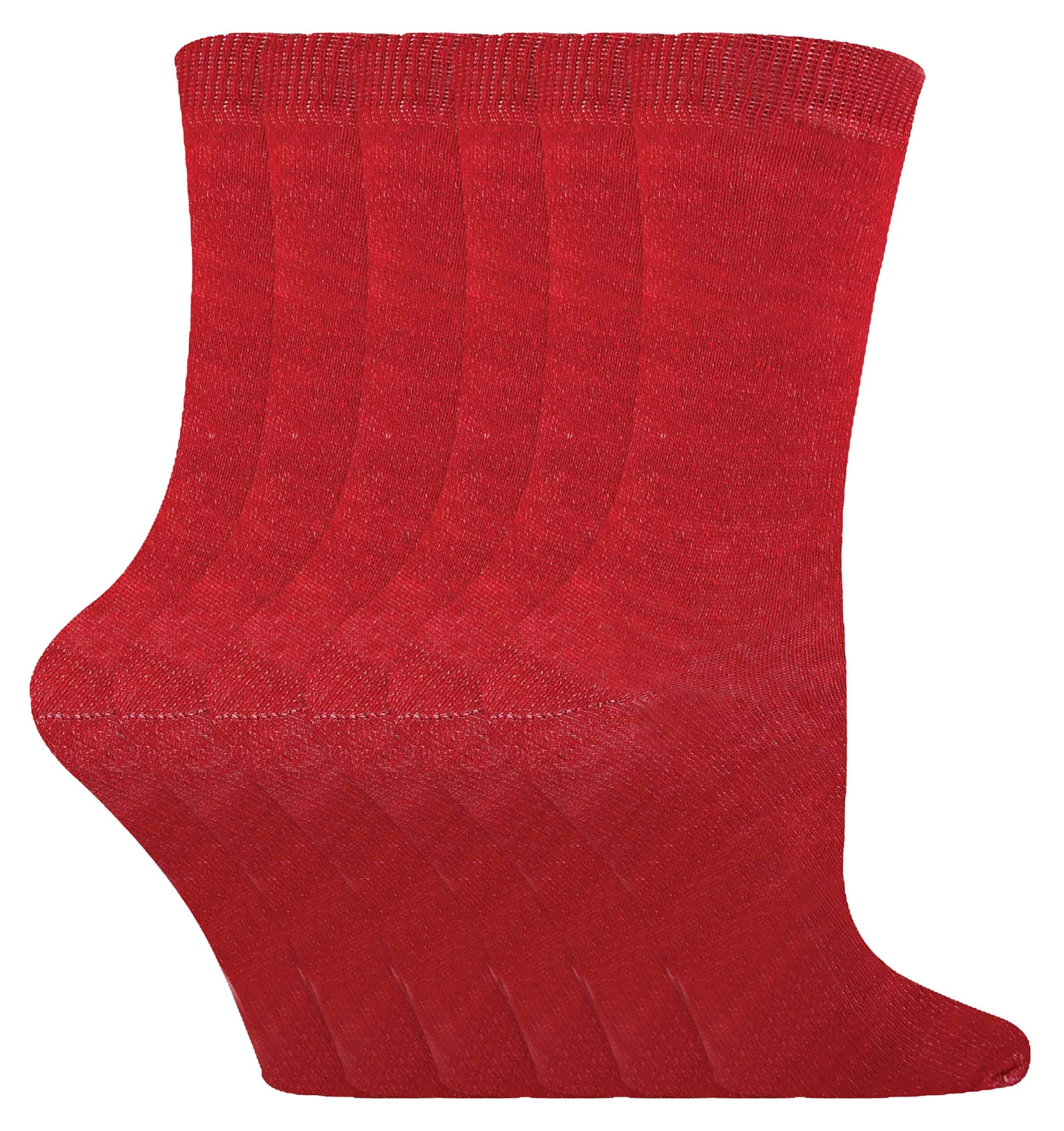 Sock Snob - 6 Pairs Kids Boys Girls Plain Solid Colour Cotton Dress Socks
