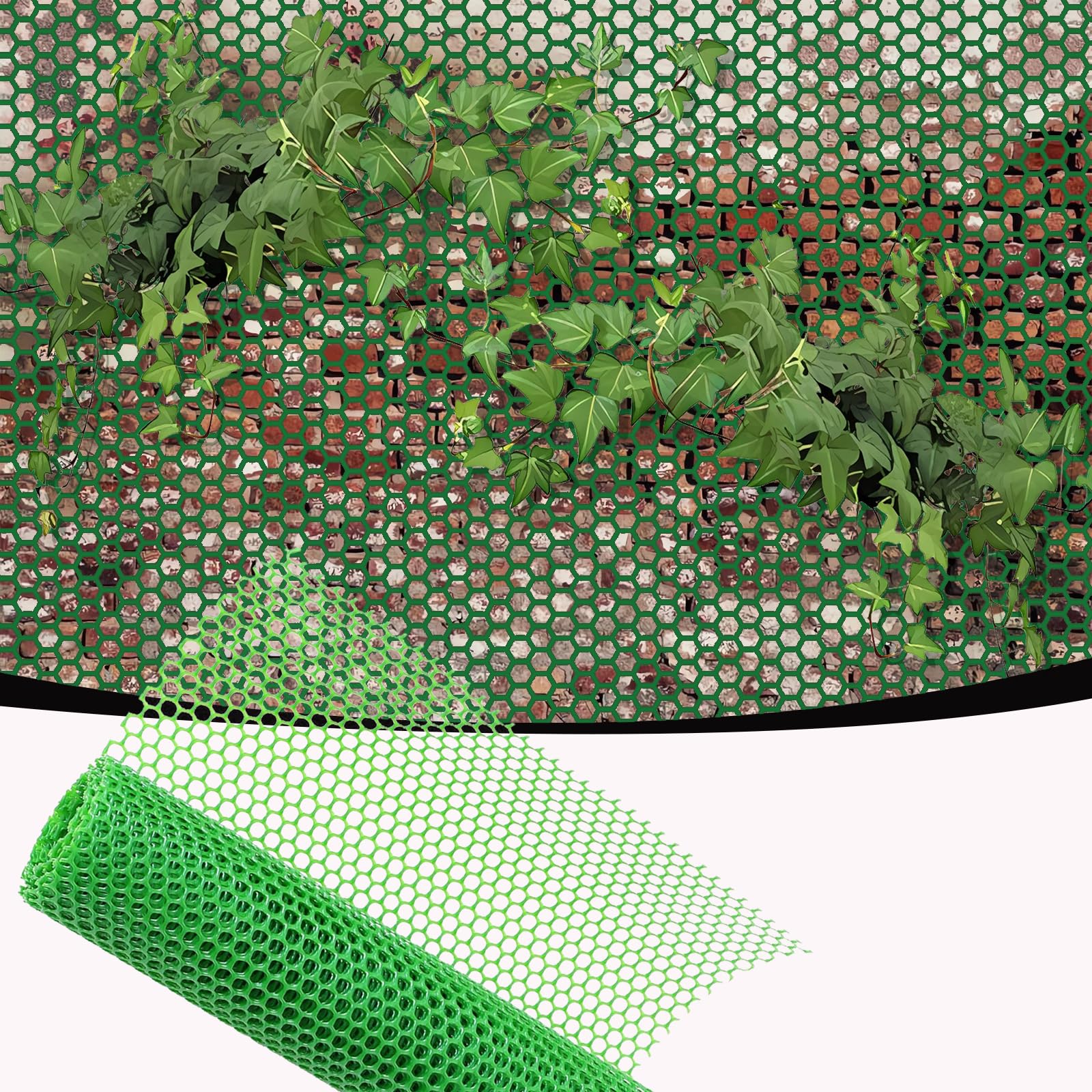 HQQMNY Fence Net Plant Climbing Net 1.2 m x 1 m Plastic Fence Plastic Mesh Made of HDPE Rot Proof Grid Fence Green Net Hole: 1.8 cm