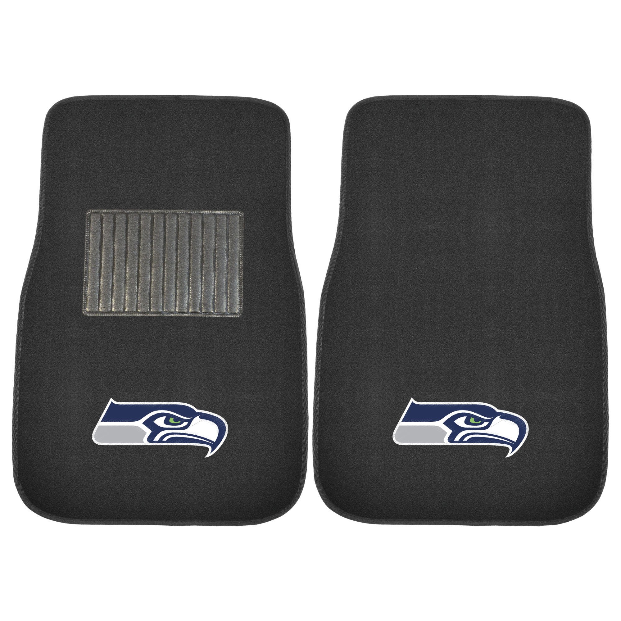 FANMATS 17128 NFL Seattle Seahawks 2-Piece Embroidered Car Mat, Team Color, 17" x 25.5"