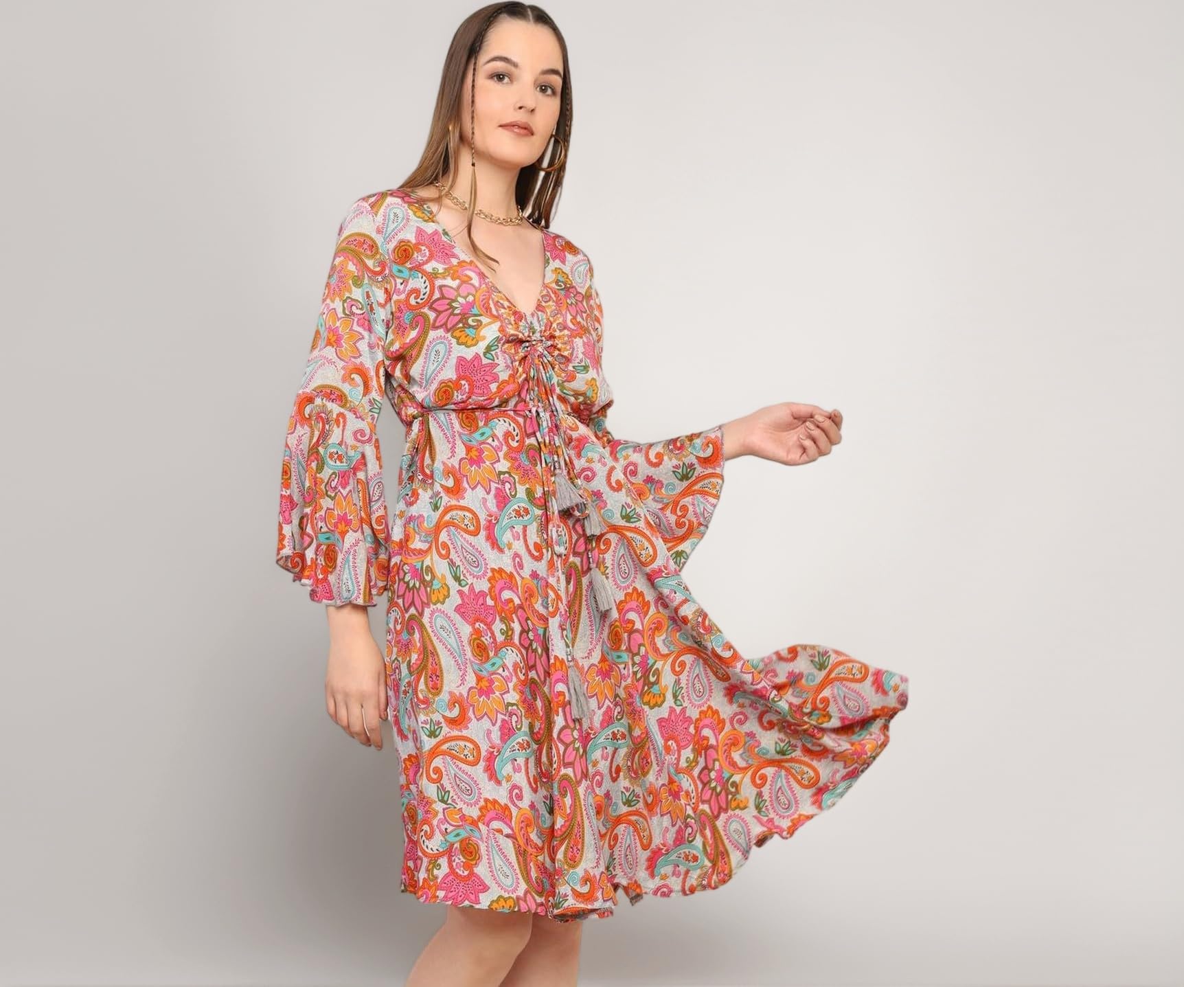 KE KANHA EXPORTS Dress|Beach Wear Dress|Boho Beach Style|Easily fits M-L|Bust 36-38in