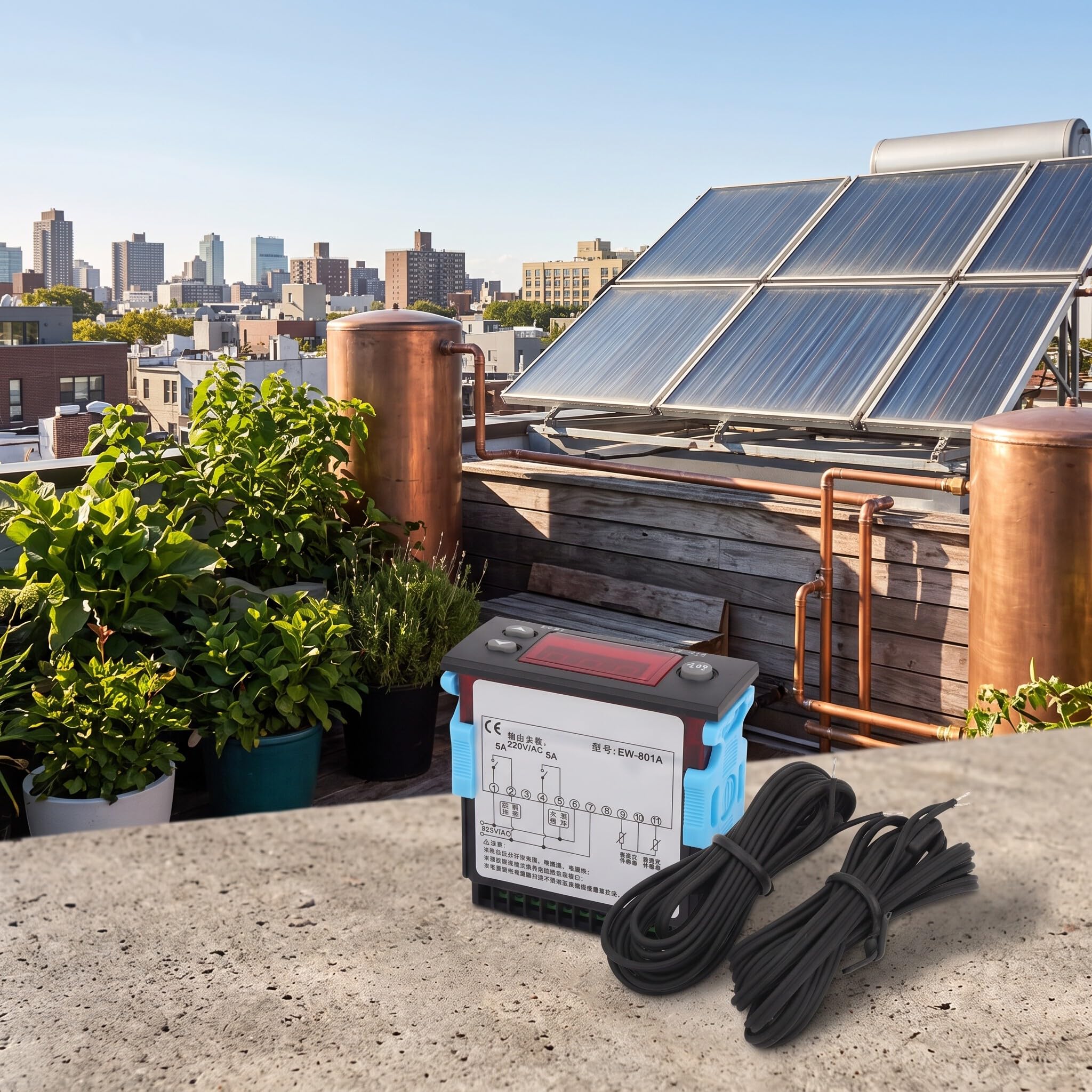 Termostato Digitale 220V con Sensore Integrato Regolazione Temperatura Riscaldamento Solare Universale