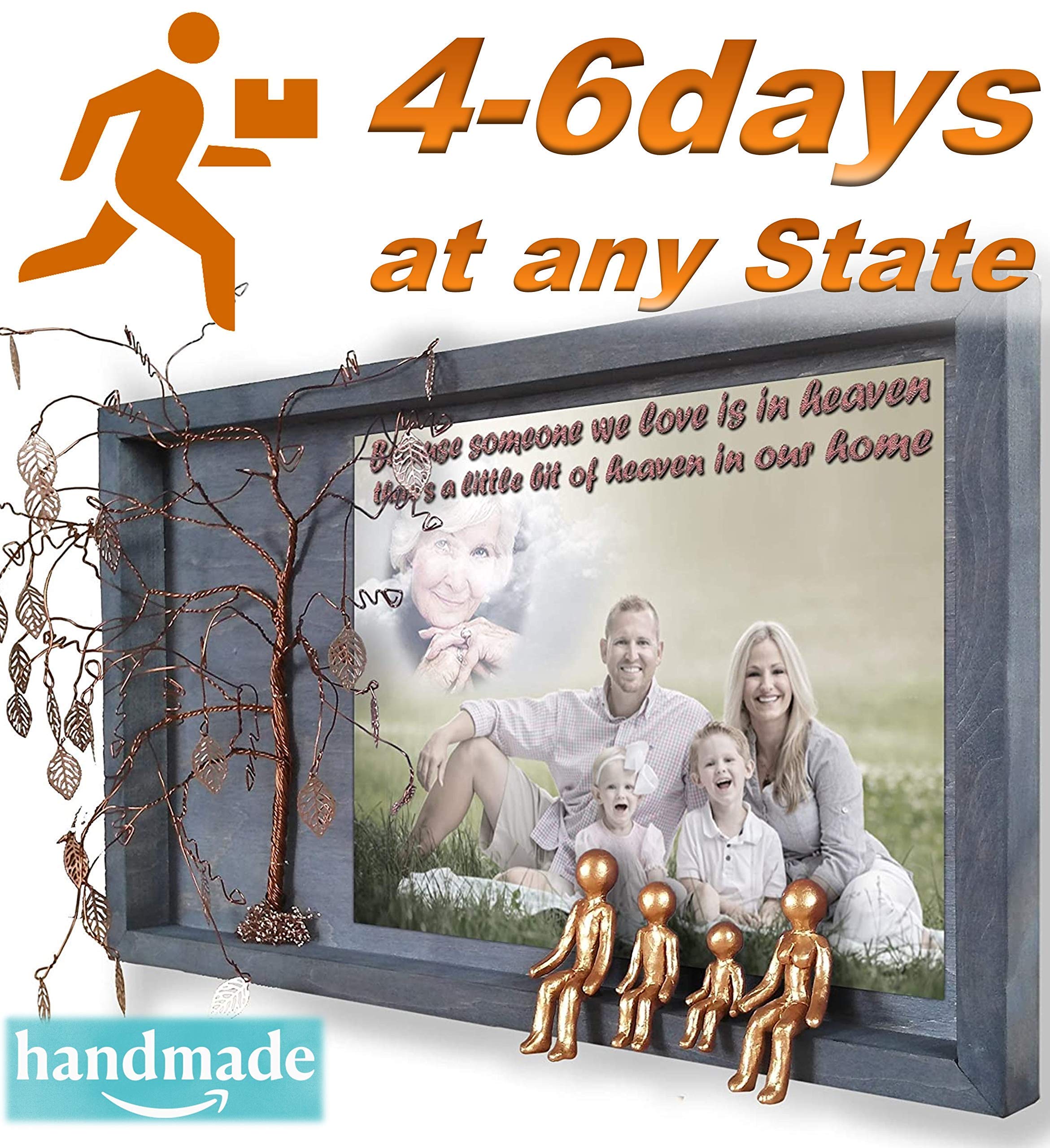 Sympathy Memorial Gifts For Loss Of Loved Ones Mother Or Father Memory Frames For Pictures For Deceased Personalized Heaven Picture Frame Collages for Wall Willow Family Tree Photo Shadow Box