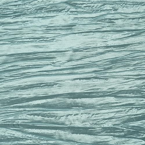 Miniatura 5 de YOUR CHAIR COVERS - Mantel rectangular de tafetán arrugado de 90 x 156 pulgadas, color azul polvoriento, manteles rectangulares para mesas