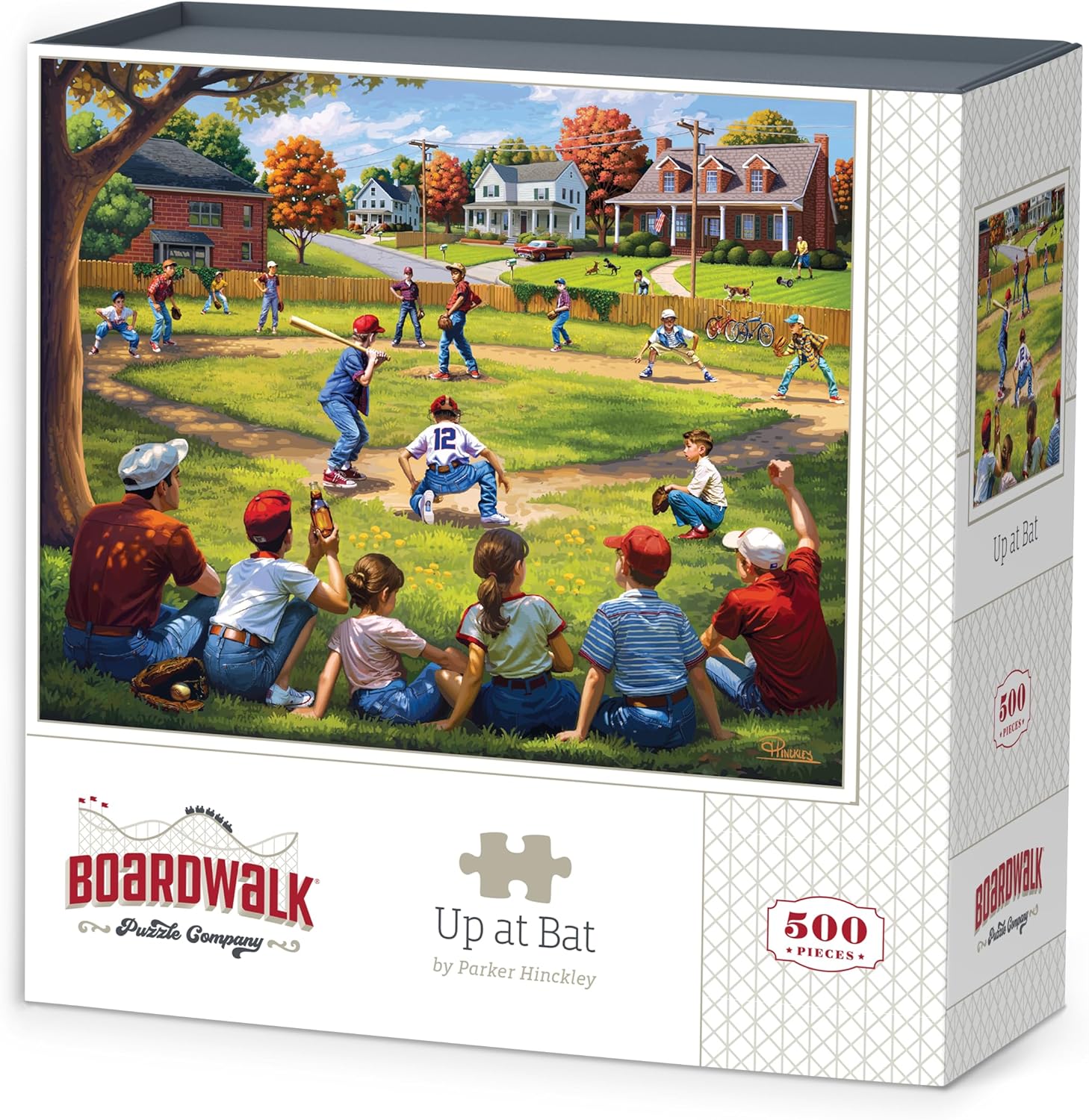 Boardwalk Puzzles Up at Bat, 500 Piece Jigsaw Puzzle for Adults, Made in USA