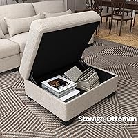 Vista 5 de Sofá modular seccional, sofá modular convertible de 130 pulgadas con 4 almohadas, sofá modular de gran tamaño de 4 asientos con otomanas