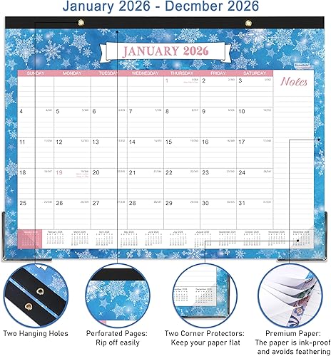 Miniatura 3 de Calendario de escritorio 2026, calendario de escritorio grande 2026, 22 x 17 pulgadas, enero de 2026 a diciembre de 2026, planificación de 12 meses,