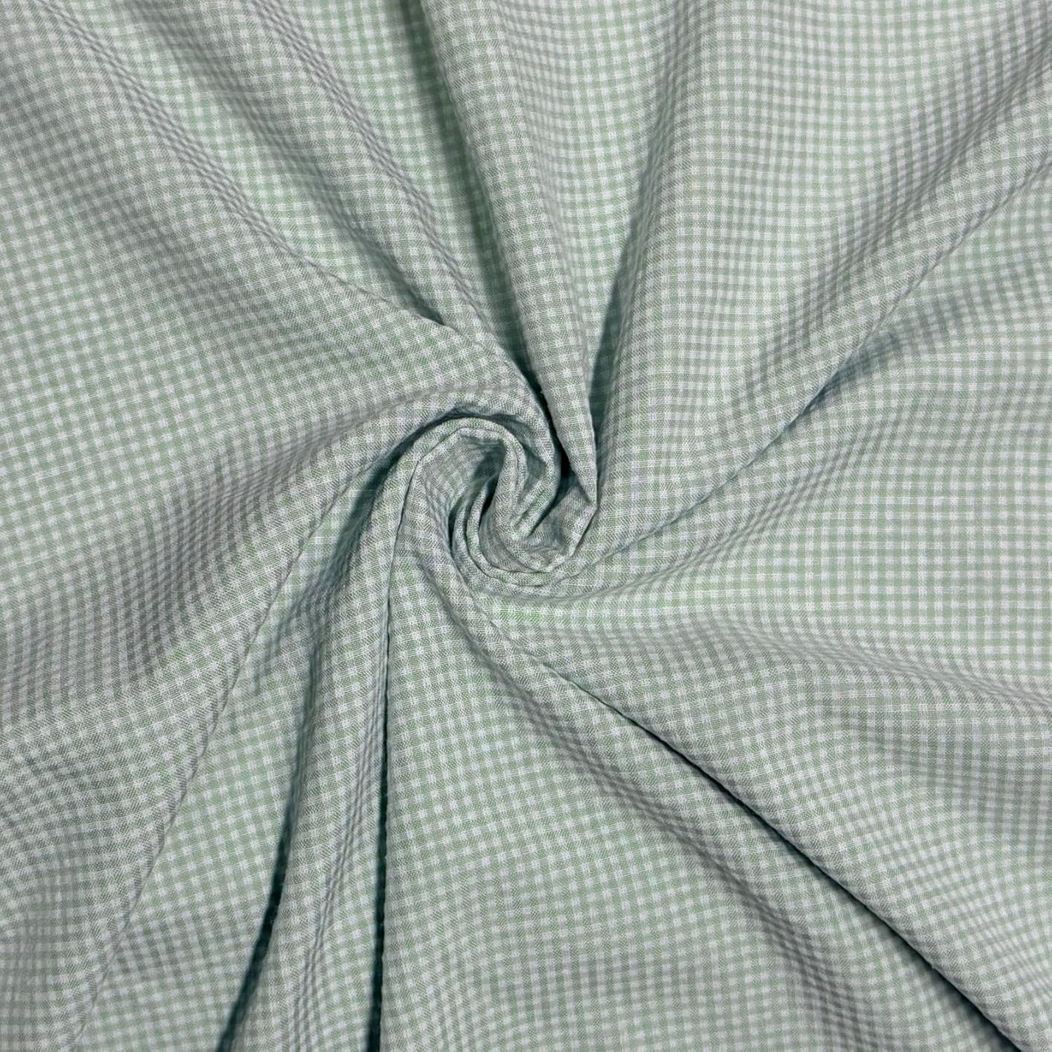YYCRAFT Gingham Fabric by The Yard 60" Wide Poly Cotton Blend, for Sewing, Quilting, Crafts, Tablecloths, Clothing(5 Yards,Green)