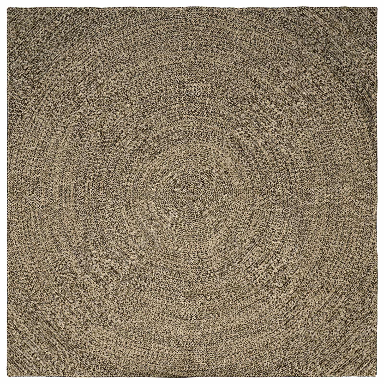 Tapis en jute salon et cuisine look vintage moderne noir de 200 cm