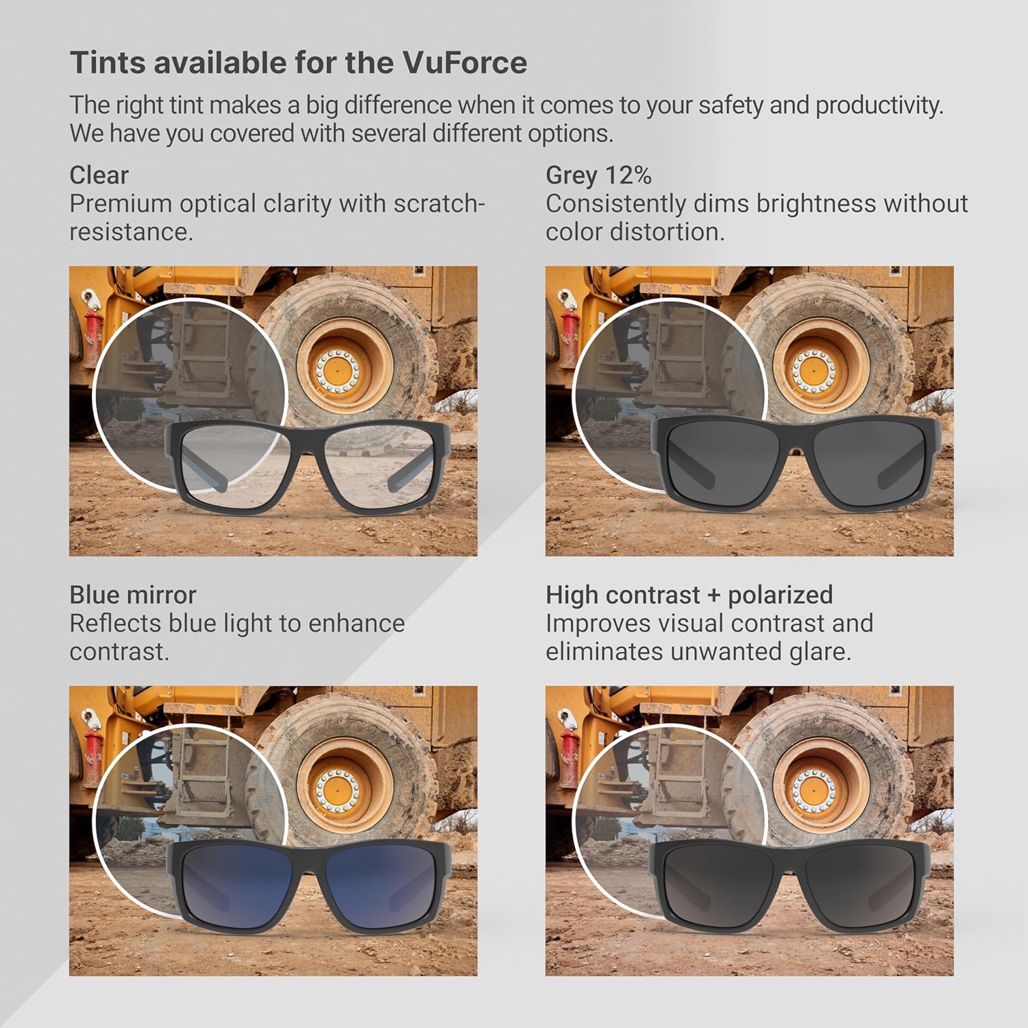 HexArmor VūForce Clear Safety Glasses | Scratch Resistant | Full Frame Design | Bifocal +1.5, +2.0, +2.5 Options