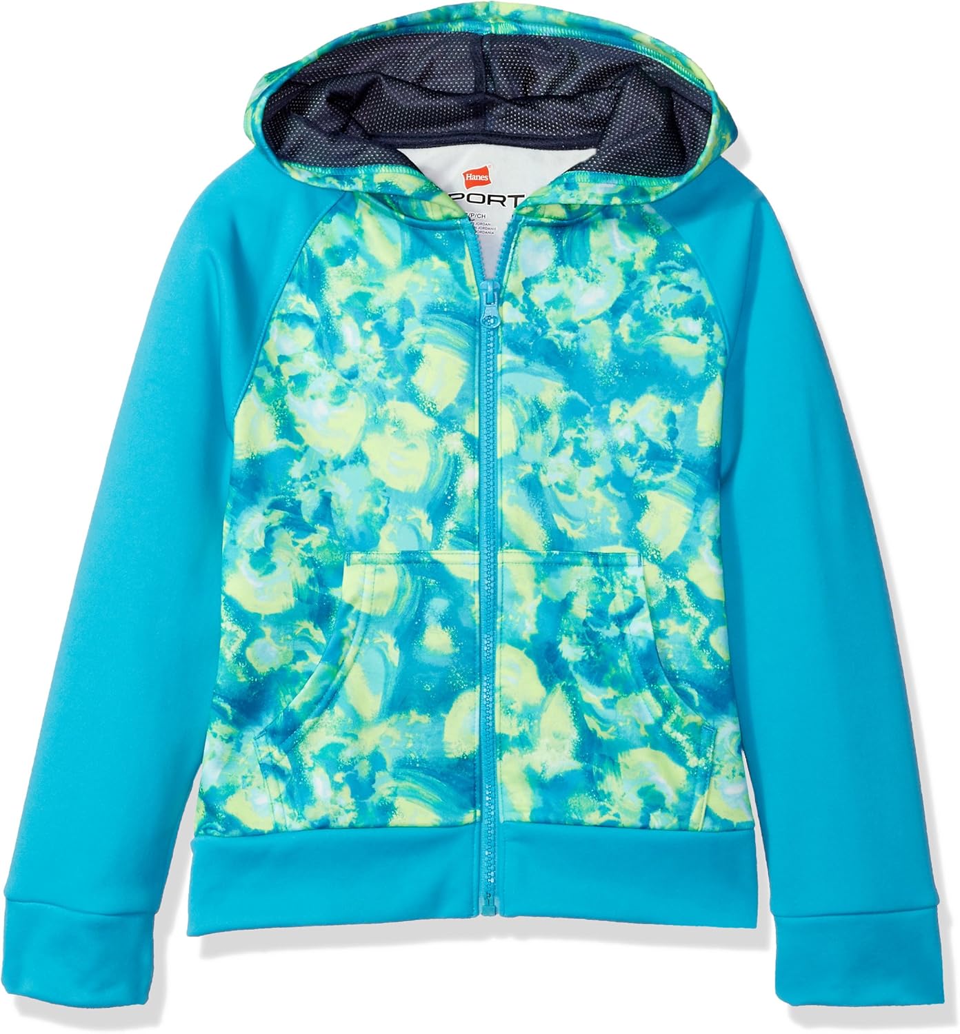 Hanes Girls' Big Tech Fleece Raglan Zip Hood: Clothing