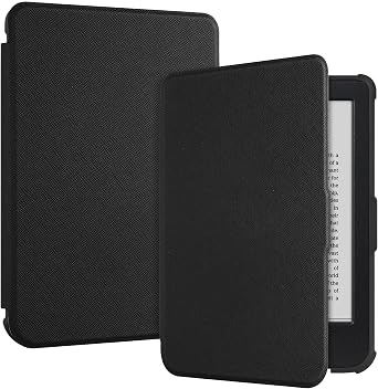 Case for 6" Kobo Clara Colour2024/Clara BW2024/Clara 2E2022 - Slim Lightweight PU Leather Protective Smart Shell Cover with Auto Wake Sleep, Black