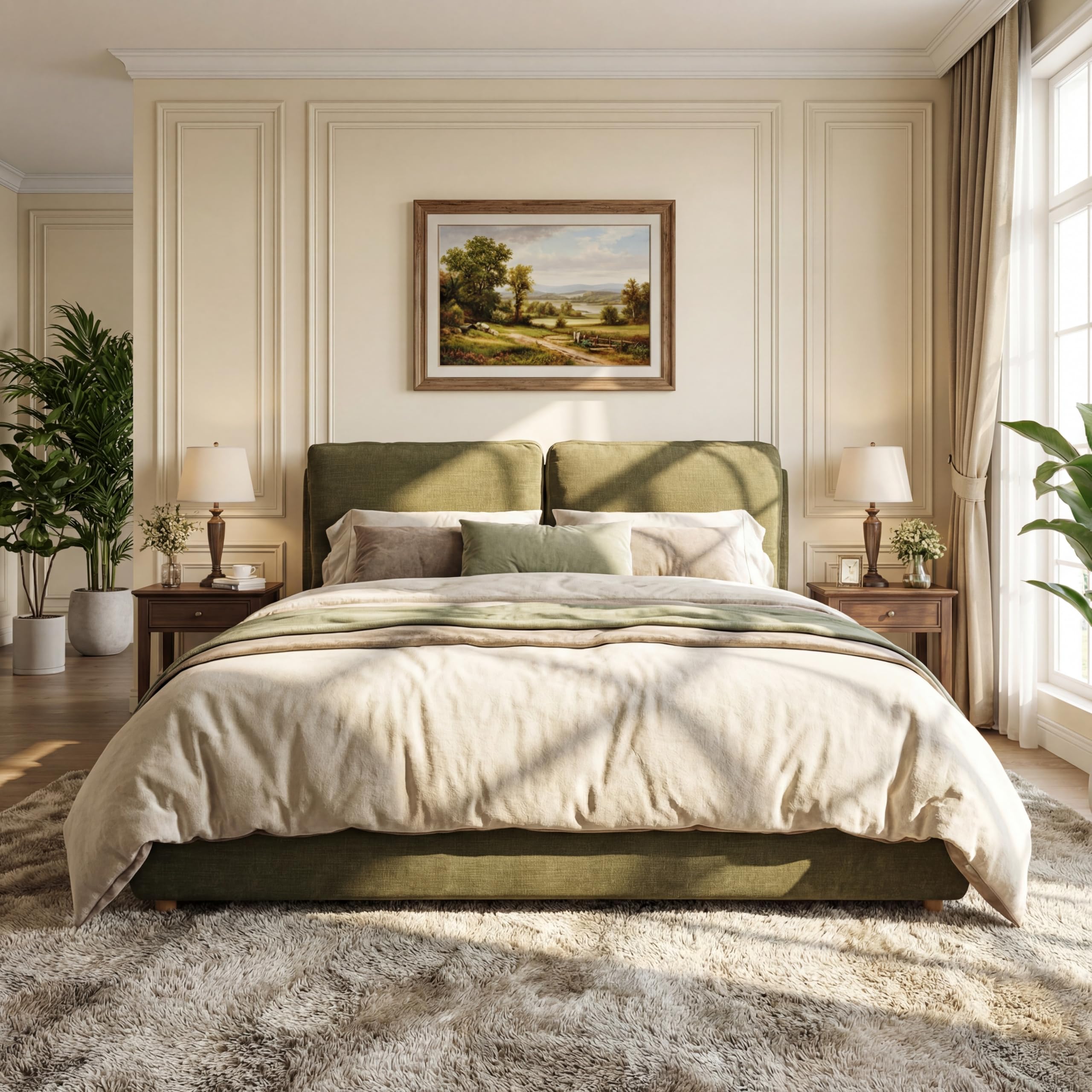 Amazon.com: Christopher Knight Home Hazil Linen Upholstered Queen