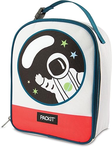 PackIt Lonchera congelable para tiempo de juego, Spaceman, construida con tecnología EcoFreeze, plegable, reutilizable, cierre con cremallera con