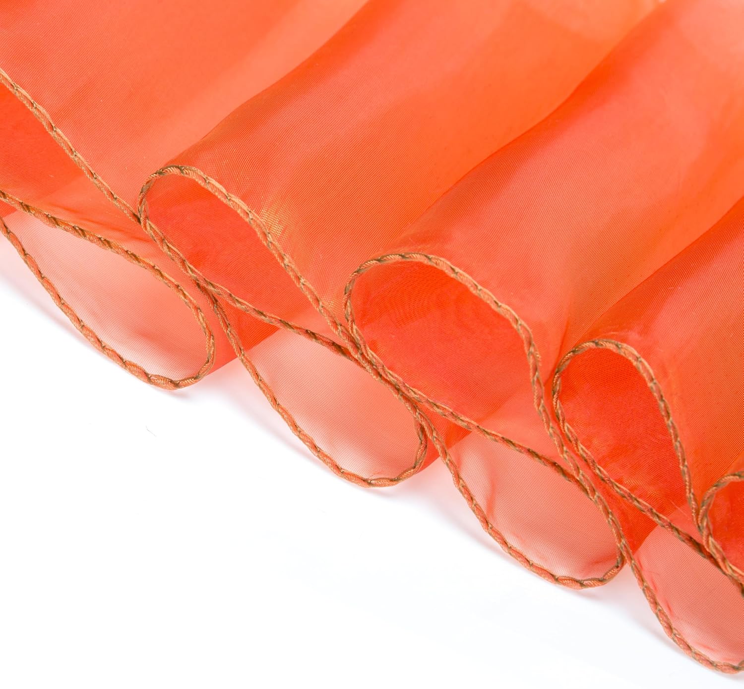 MDS 25 Pack Organza Table Runner 12 x 108 inch Long Premium Table Runners for Wedding Party, Events Decoration, Banquets Decorations, Bright and Smooth Silk Fabric Party Table Runner- Brunt Orange