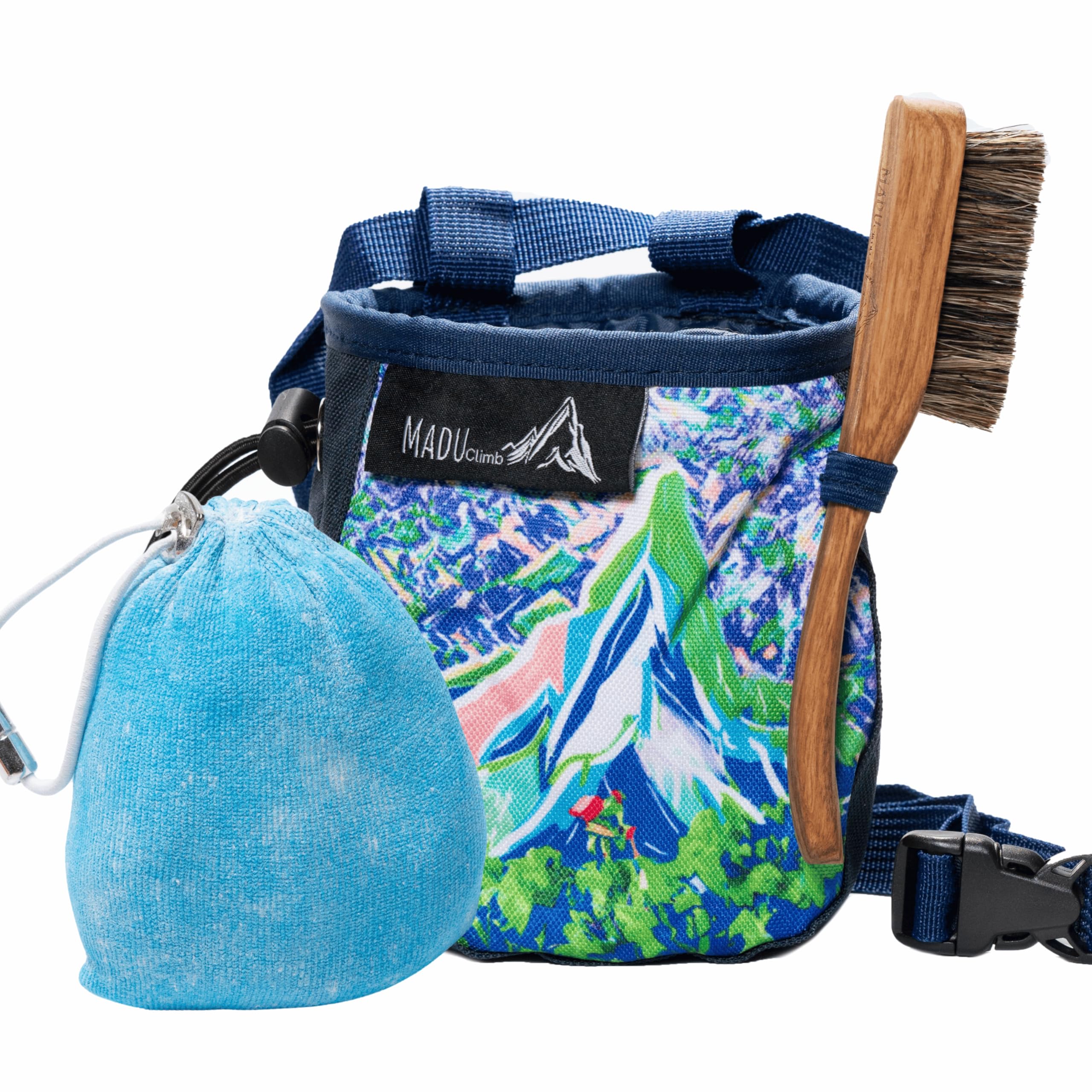 Bolsa de tiza para escalada en roca (arte morado)
