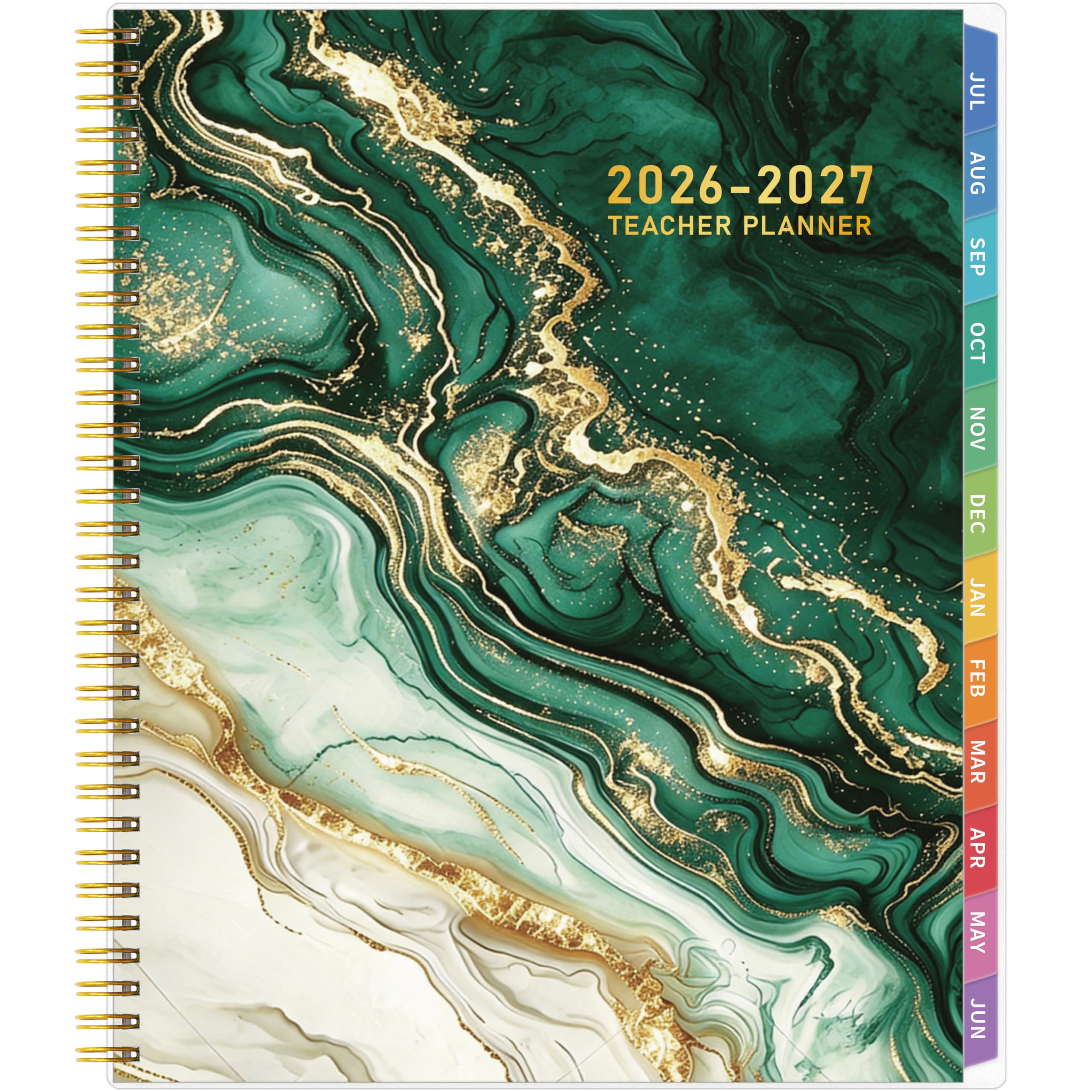 Lehrerplaner 2026–2027, Lehrerplaner für das akademische Jahr, Juli 2026–Juni 2027, Unterrichtsplaner 2026–2027, Homeschool Planbuch, 21,6 x 27,9 cm mit Registerkarten und Tasche, flexibler Einband