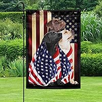 Vista 35 de Flagwix Tres Labrador Retriever Dogs, banderas de perro patriota americano, bandera de casa de 30 x 40 pulgadas, decoración para el hogar, exterior