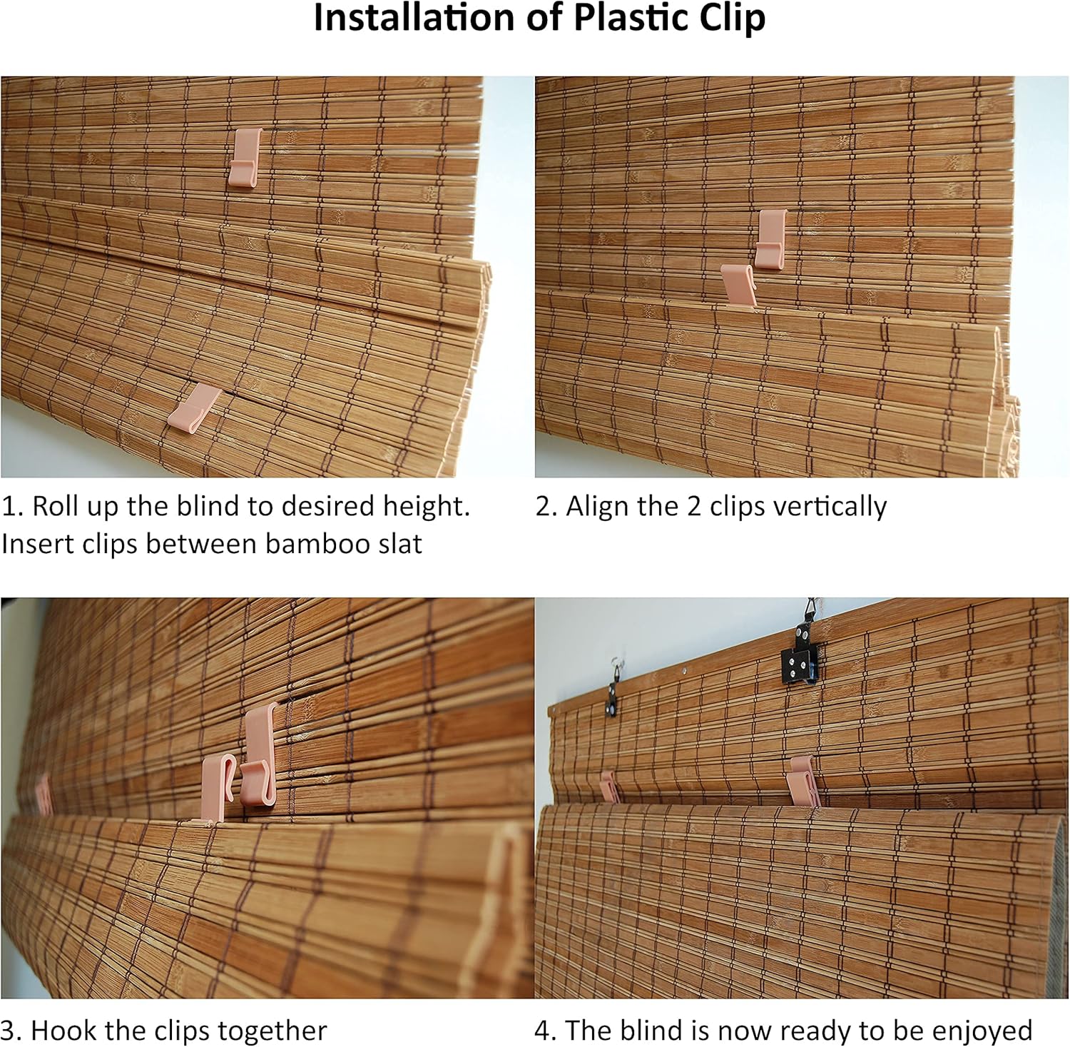 Seta Direct, Brown Cordless Bamboo Slat Roll Up Blind - 84-Inch Wide by 72-Inch Long