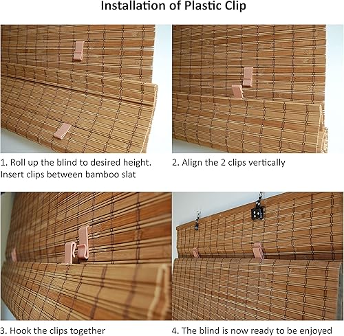 Miniatura 6 de Seta Direct, Persiana enrollable de listones de bambú sin cordón, 95 pulgadas de ancho por 72 pulgadas de largo