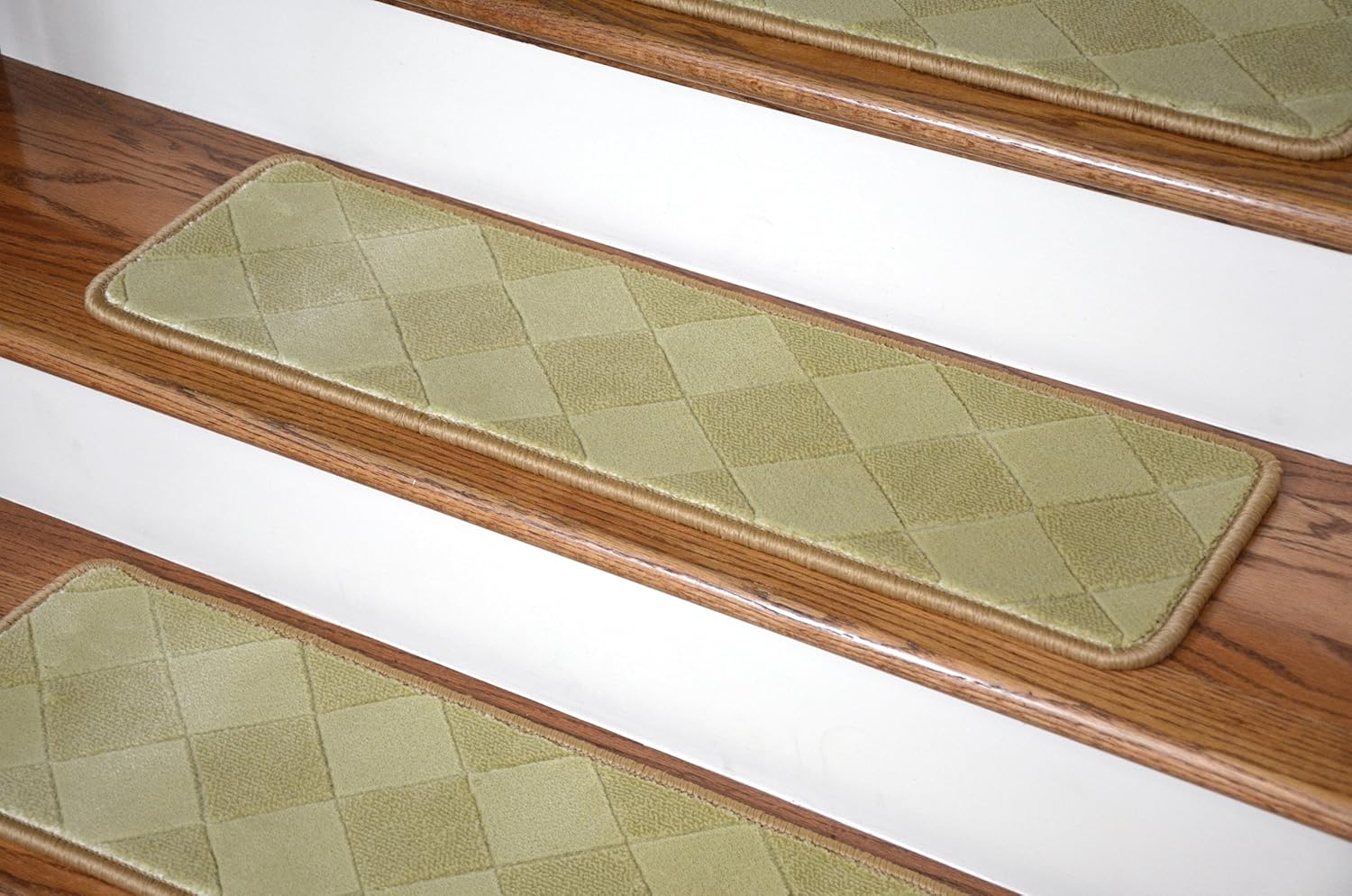 Dean Premium Carpet Stair Treads Baron Ivory/Gold 30" x 9" (Set of 13) Staircase Step Treads
