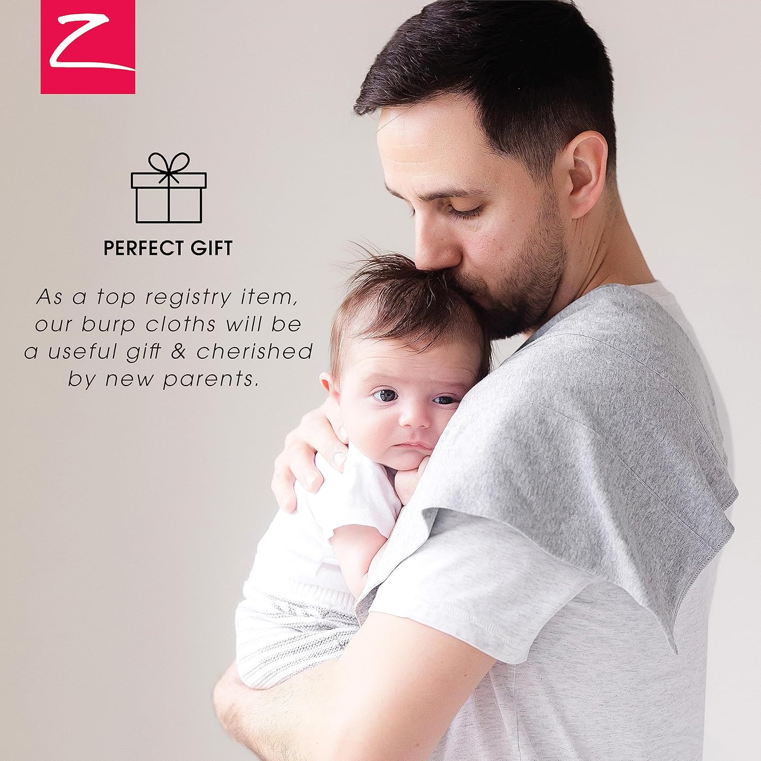 Zutano 5-Pack Organic Burp Cloths for Baby Girl & Boy, Large Cotton Burping Cloths for Babies | Absorbent Baby Spit-Up Rags | Gender Neutral Burp Clothes | Newborn Essentials, Pink Hearts - Image 6