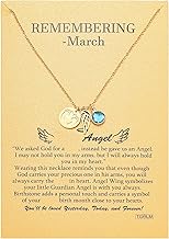 Miscarriage Gifts for Mothers Pregnancy Loss Guardian Angel Pendant Necklace for Women Birth Stone Remember Me Bereavement Gift