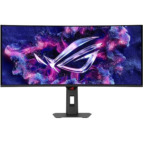 ASUS ROG Strix 34” OLED Curved Ultrawide Gaming Monitor (XG34WCDMTG) – 240Hz, 0.03ms, FreeSync & GSYNC Compatible, Android 14 Google TV, WiFi 6, NVIDIA GeForce Now, Dolby Vision, Dolby Atmos