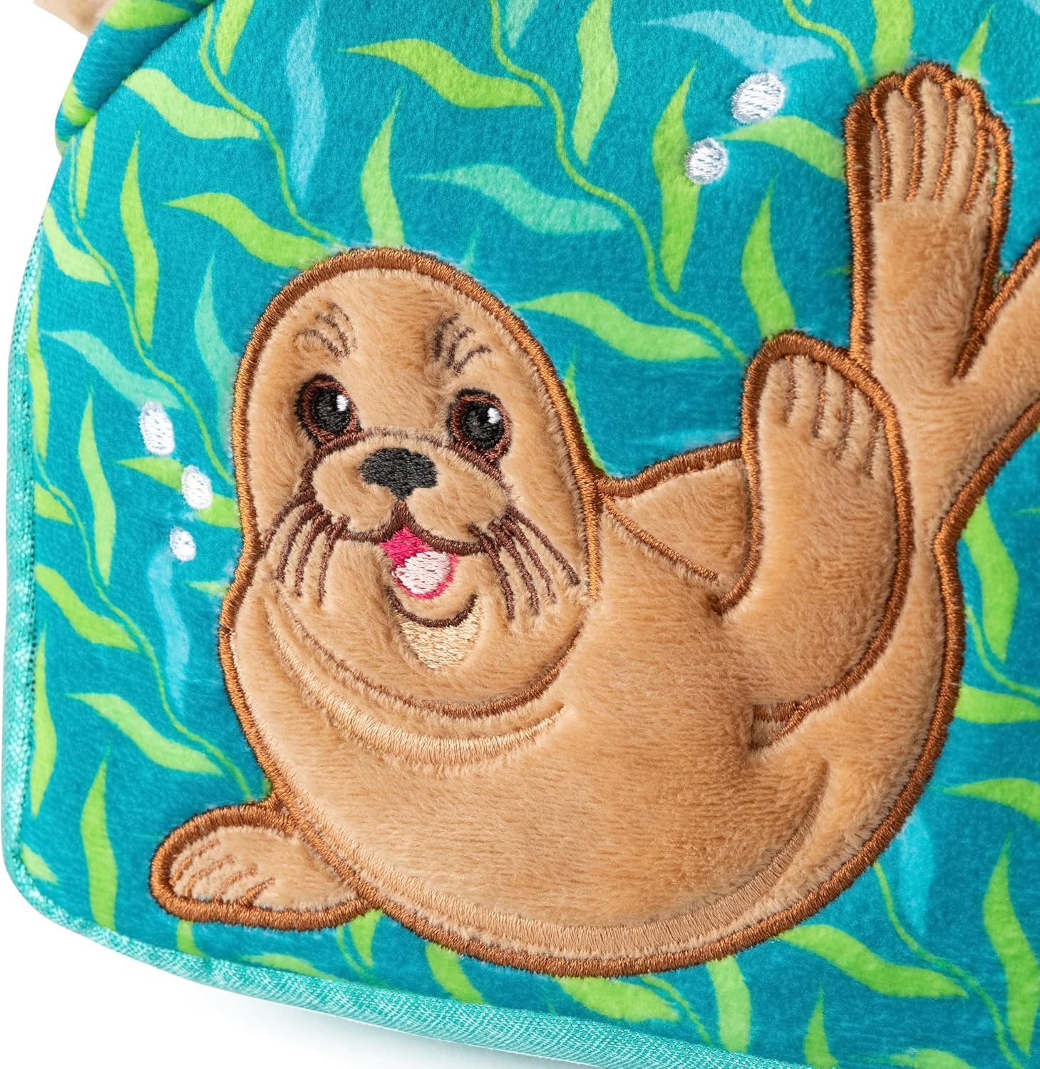 The Petting Zoo Sea Lion Stuffed Animal Plushie and Purse Set, Gifts for Kids, Sealife Animal Toy, Brown Sea Lion Plush Toy and Purse Pet Carrier