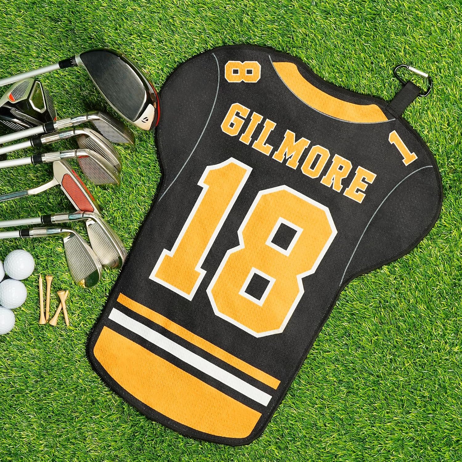 Funny Golf Towel with Clip No. 18 Jersey Golf Towels for Golf Bags for Men image 5