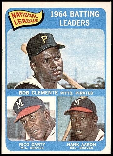 1965 Topps # 2 NL Batting Leaders Roberto ClementeHank AaronRico Carty Milwaukee BravesPirates (Baseball Card) EXMT BravesPirates disponible en Yaxa Colombia