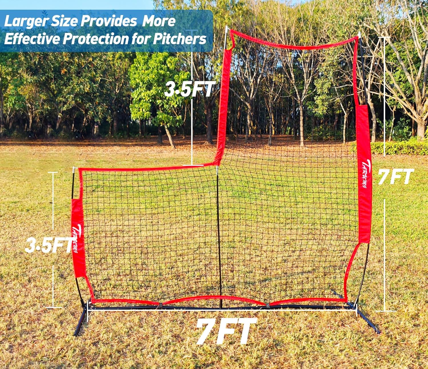 Baseball Softball Pitching Screen, Pitcher Protection Net with Upgrade Frame, Baseball Batting Pitching Net for Backyard Field Outdoor, L Screen or I Screen-Pitcher Protection Net with Carry Bag