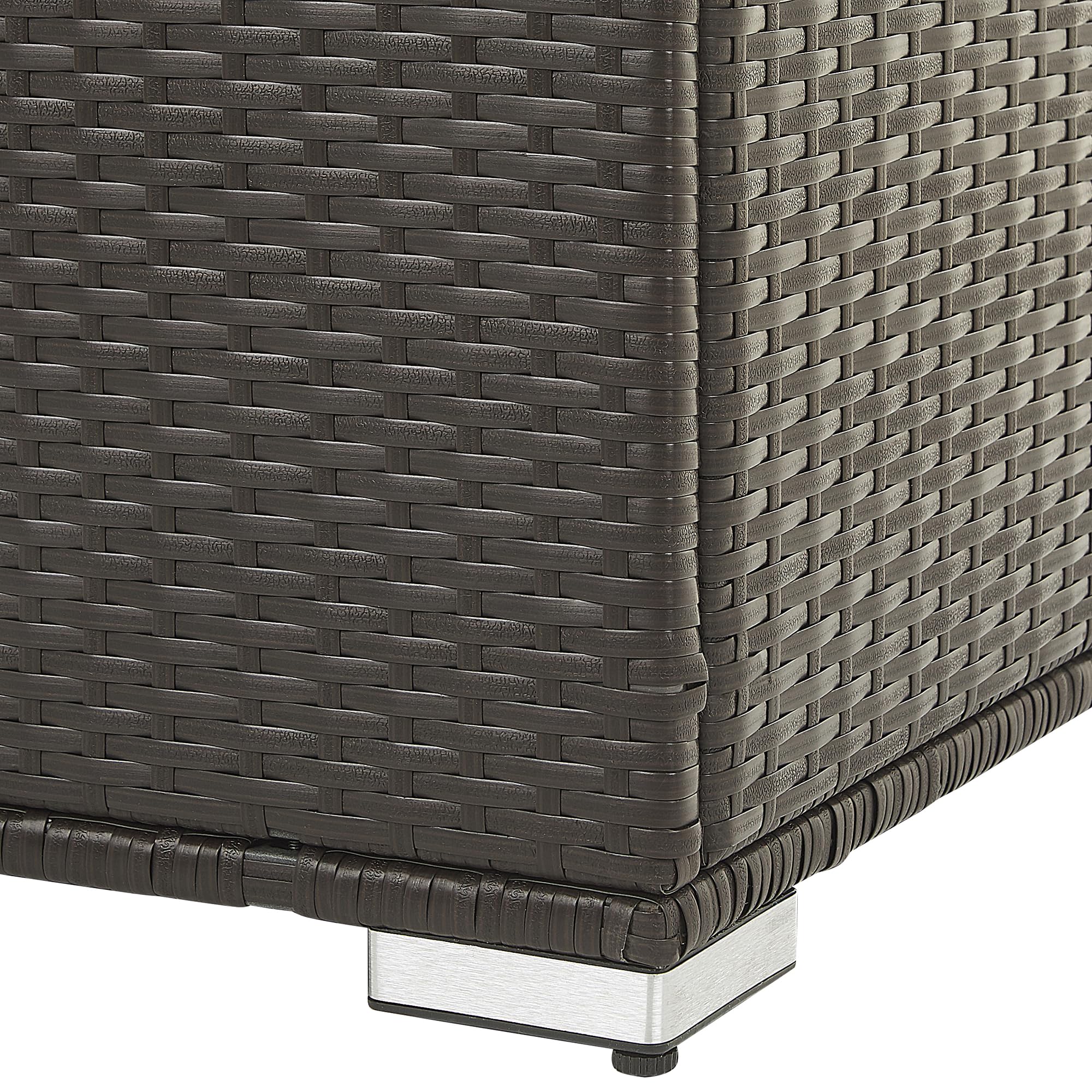 Beliani Coffre de Rangement Extérieur 155 x 75 cm en Rotin Marron Idéal pour Stockage d'Accessoires de Jardin et Coussins Durable et Décoratif