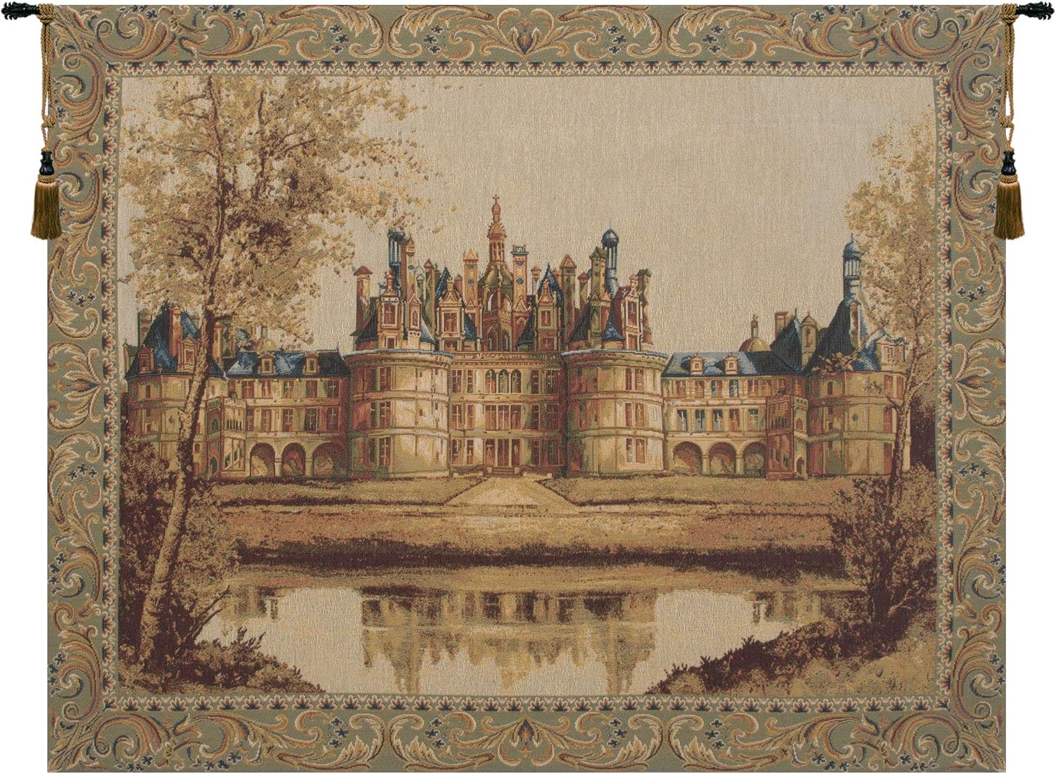 Chambord Castle I European Tapestry - 21 in. x 17 in. Cotton/Viscose/Polyester by Charlotte Home Furnishings