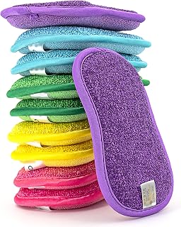– 10 Kitchen Sponges Pack– Washable and Reusable Dishes Sponge Scrub Sponge – 6 X 3 inches - Multicolored